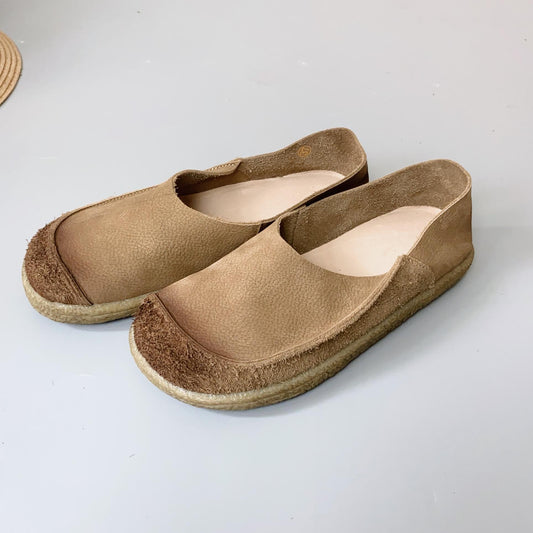 Women's Leather Soft Sole Minimalist Daily Slip-On Flats