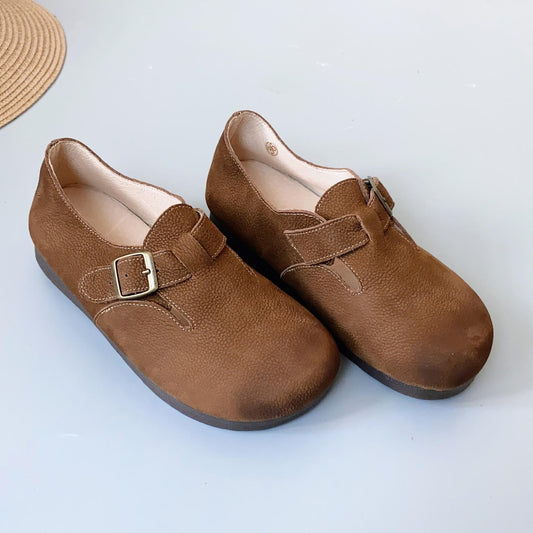 Women's Cowhide Suede Leather Moccasin Flats Slip-On Cow Suede Shoe