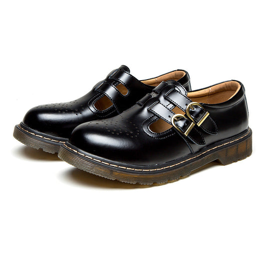 Womens T- Strap Double Buckle Strap Mary Jane Shoes Flats - RetroStep
