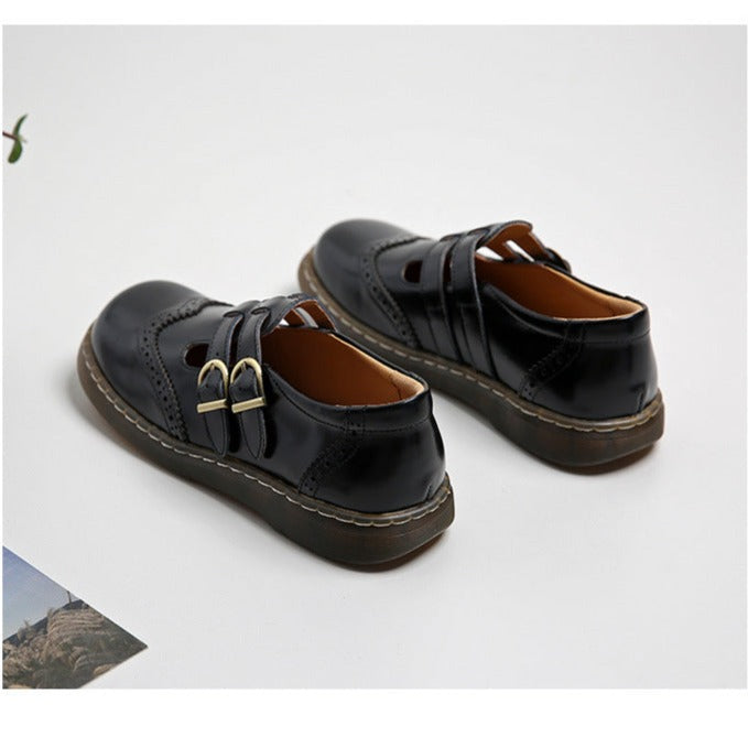 Womens Mary Jane Flat Leather T-Strap Casual Shoes - RetroStep