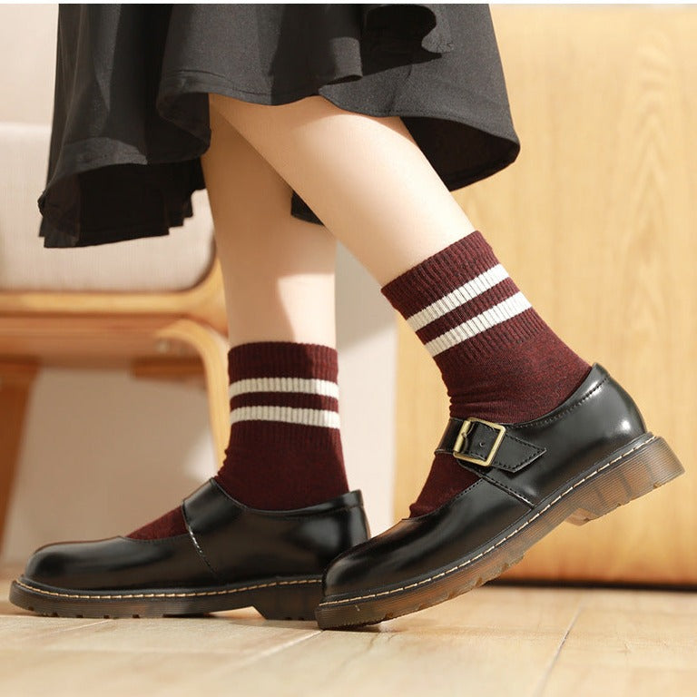 Womens Vintage Buckle Leather Comforts Flats Mary Janes Shoes - RetroStep