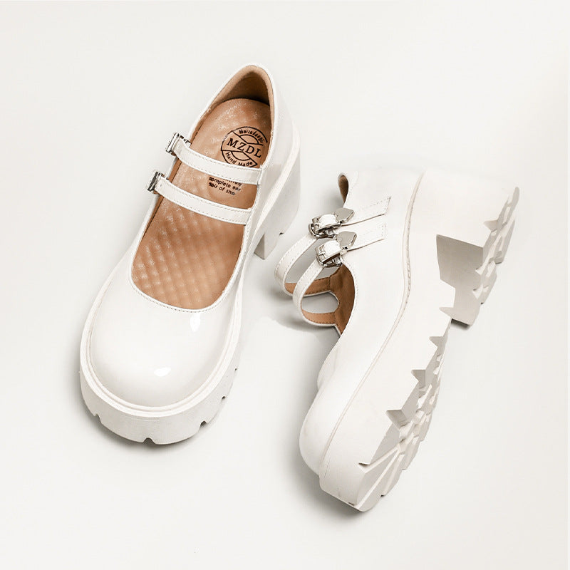 Womens Platform Mary Jane Shoes Double Buckle Heels - RetroStep