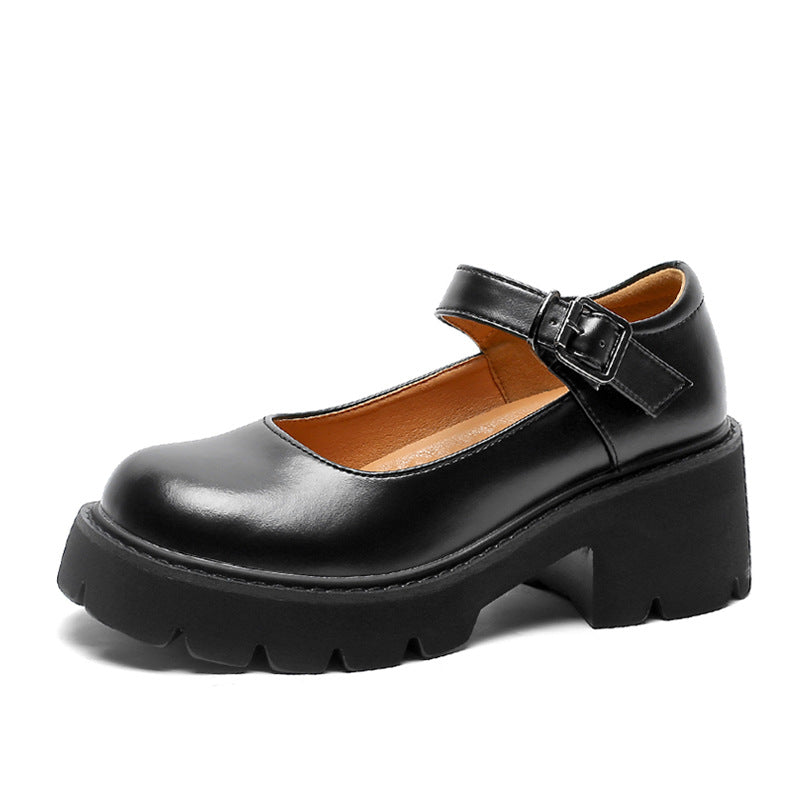 Womens Round Toe Platform Mary Jane Heels Shoes - RetroStep