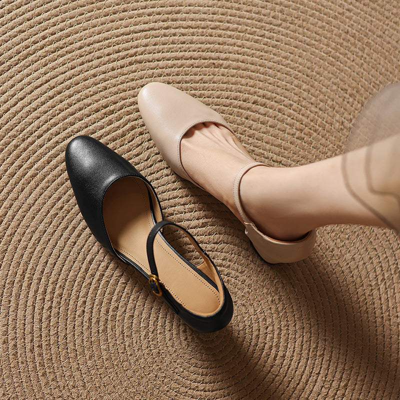 Women's Elegant Sandals: Single-Strap, Block Heel (Mid-Height)