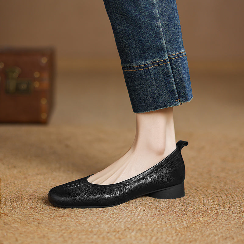 Elegant Soft Leather Ballet Shoes - Flexible Elasticized Flats Sheepskin Upper Classic Footwear