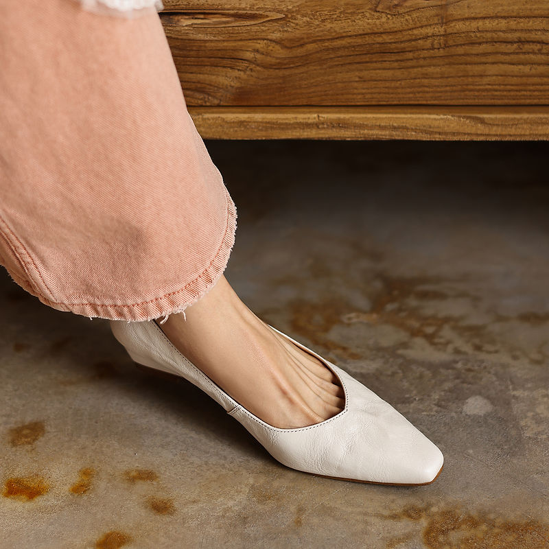 Women's Soft Sheepskin Low Wedge Pumps Square Toe Slip-on Comfort Dress Shoes