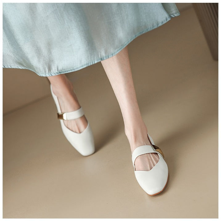 Women's Leather Business Mary Jane Heel Pump