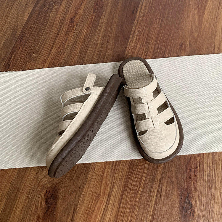 Women's Summer Closed-Toe 2-Way Sandals — Comfortable & Breathable with Linen Insoles