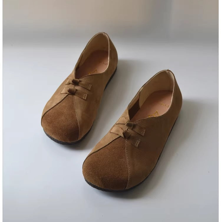 Women's Vintage Patchwork Slip-on Comfort Leather Flat Shoes