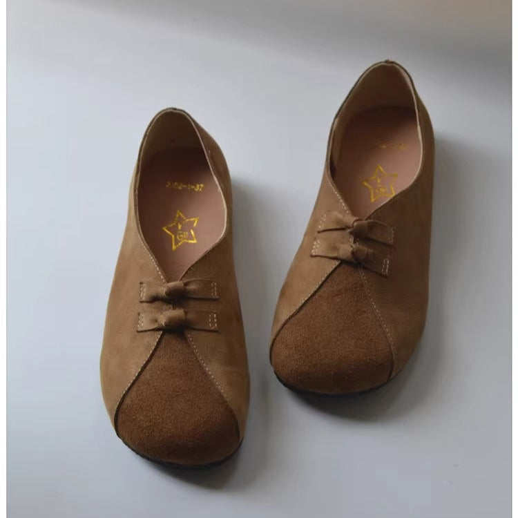 Women's Vintage Patchwork Slip-on Comfort Leather Flat Shoes