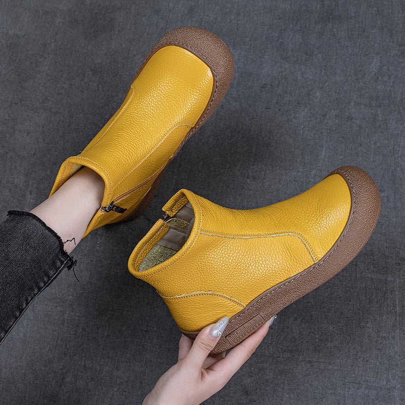 Women's Casual Round Toe Zipper Ankle Boots – Everyday Style