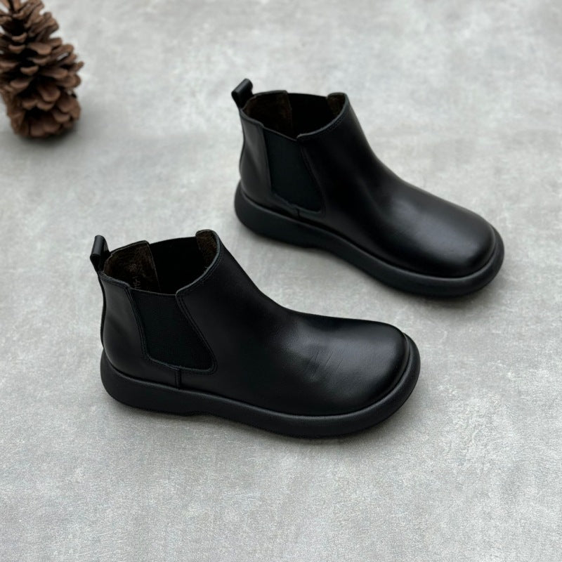 Genuine Leather Vintage Soft Leather Chelsea Style Women's Ankle Boots