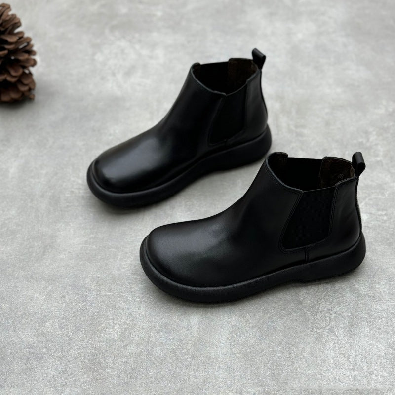 Genuine Leather Vintage Soft Leather Chelsea Style Women's Ankle Boots