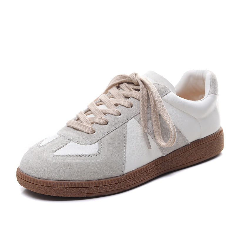 Women's Patchwork Flat Sneakers – Casual Tennis Style