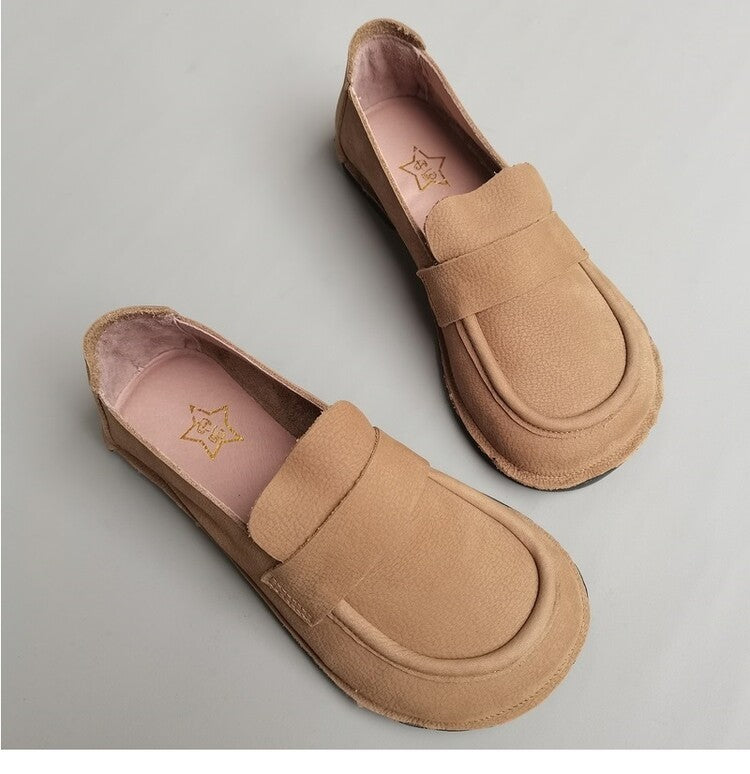 Women's Casual & Comfortable Handmade Wide-Toe Box Slip-On Loafers