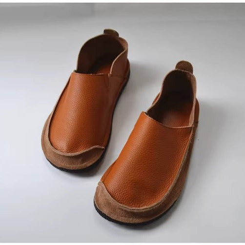 Women's Handmade Genuine Leather Minimalist Soft Walking Flat Shoes