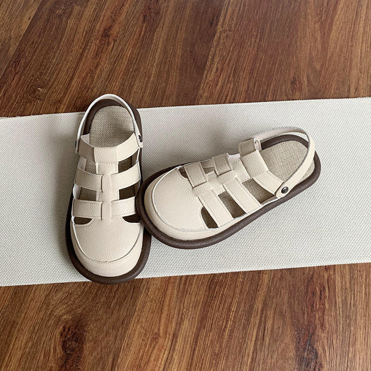 Women's Summer Closed-Toe 2-Way Sandals — Comfortable & Breathable with Linen Insoles