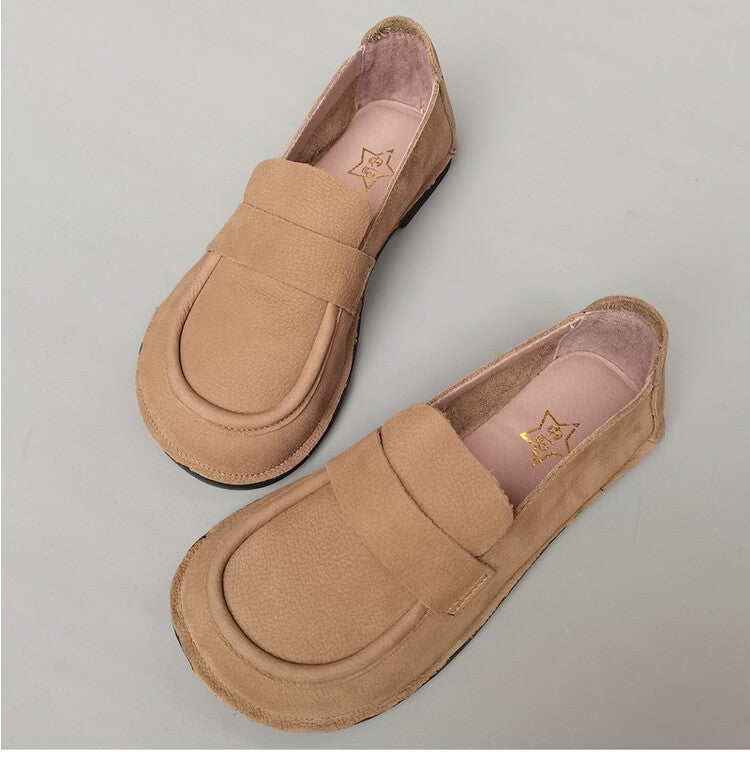 Women's Casual & Comfortable Handmade Wide-Toe Box Slip-On Loafers