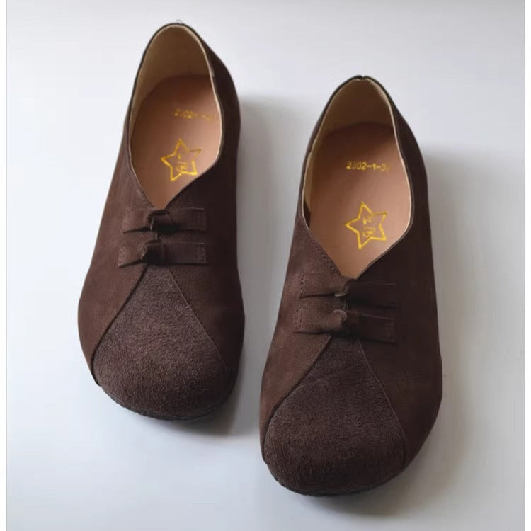 Women's Vintage Patchwork Slip-on Comfort Leather Flat Shoes