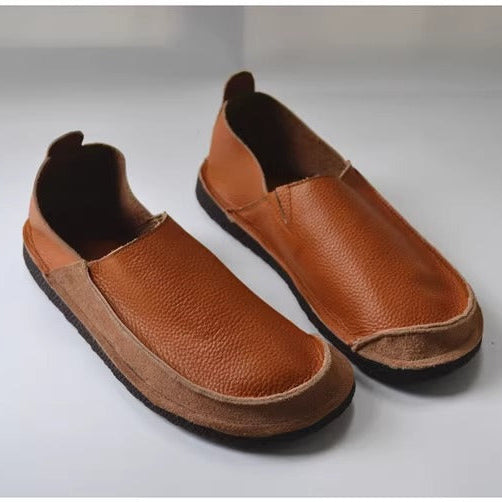 Women's Handmade Genuine Leather Minimalist Soft Walking Flat Shoes