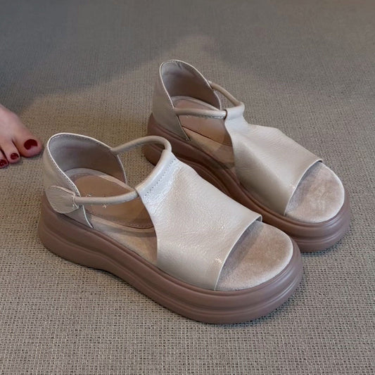 Chic Women's Summer Velcro Sandals – Open-Toe Platform Style
