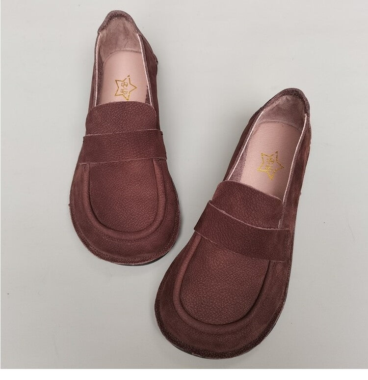 Women's Casual & Comfortable Handmade Wide-Toe Box Slip-On Loafers