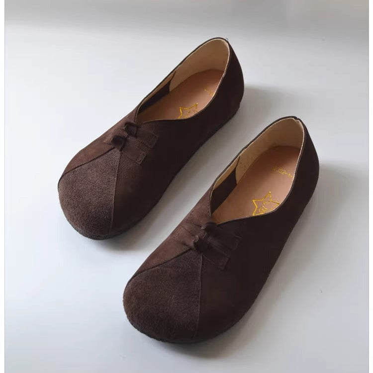 Women's Vintage Patchwork Slip-on Comfort Leather Flat Shoes
