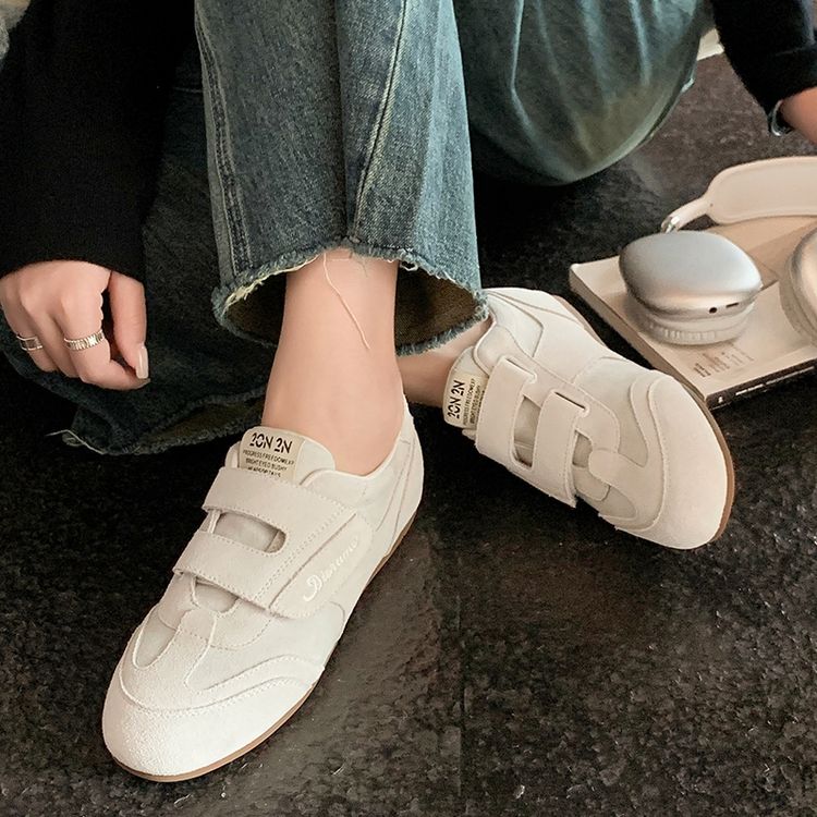 Women's Retro Cow Suede Casual Velcro German Army Trainers