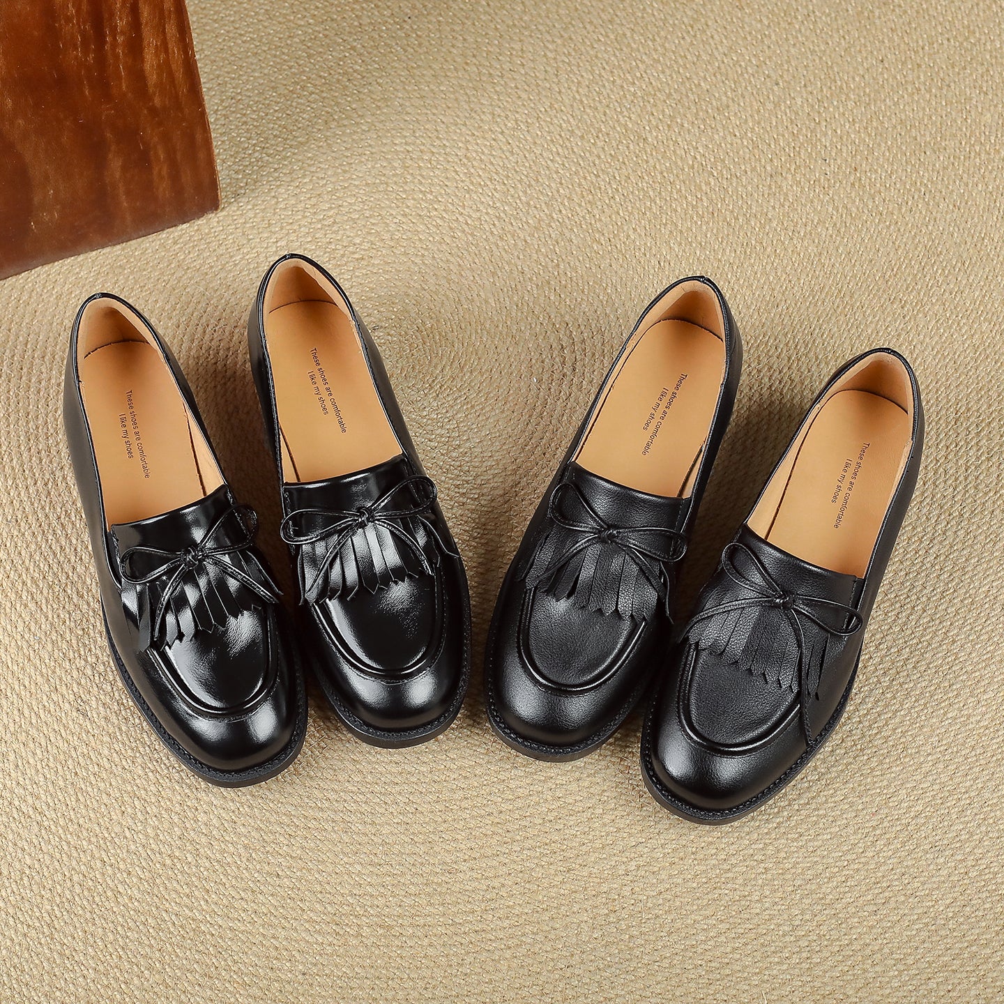Women's Leather Tassel Loafers Classic British Style Commuter Flats