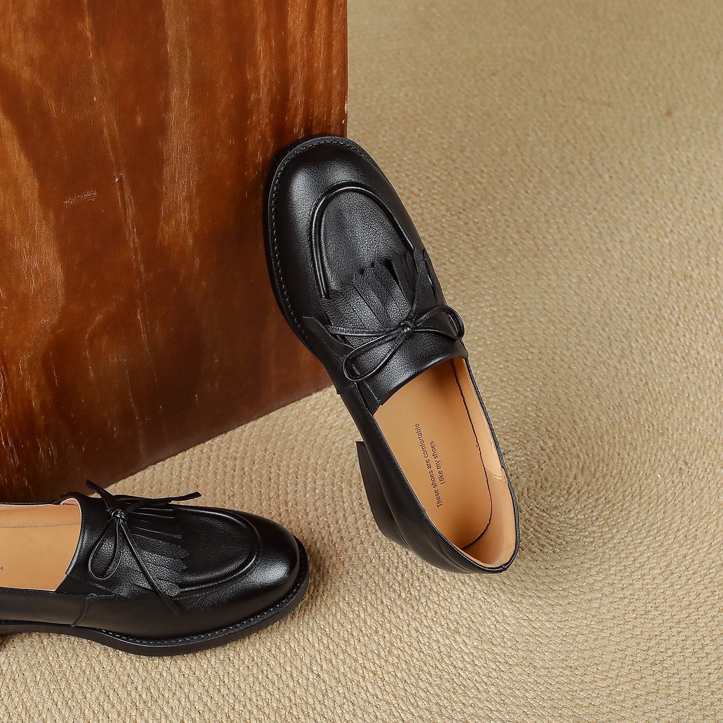 Women's Leather Tassel Loafers Classic British Style Commuter Flats
