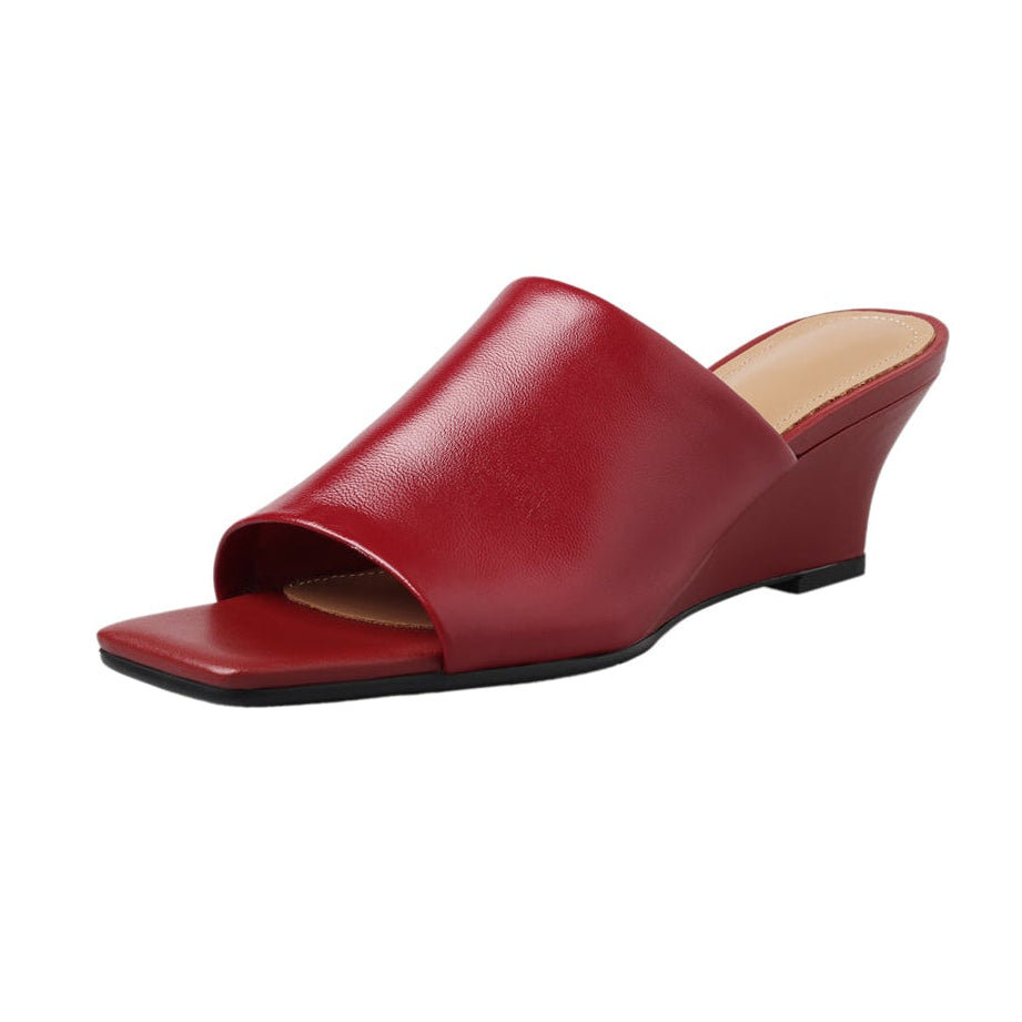 Minimalist Soft Sheepskin Wedge Sandals - Summer Slides - High-End Comfort Footwear