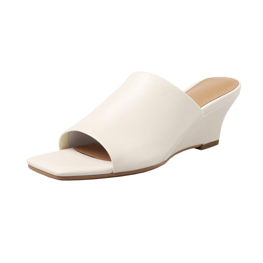 Minimalist Soft Sheepskin Wedge Sandals - Summer Slides - High-End Comfort Footwear