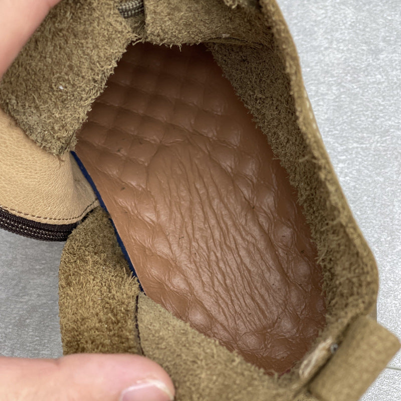 Comfy Vintage Zip Ankle Boots for Women – Lace Up Soft Leather Style