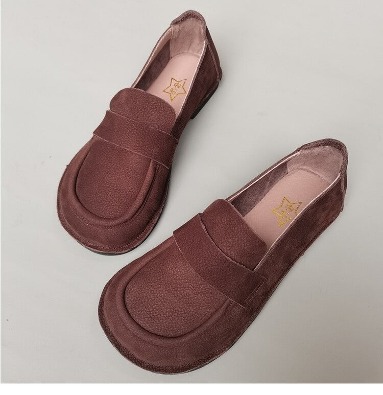 Women's Casual & Comfortable Handmade Wide-Toe Box Slip-On Loafers