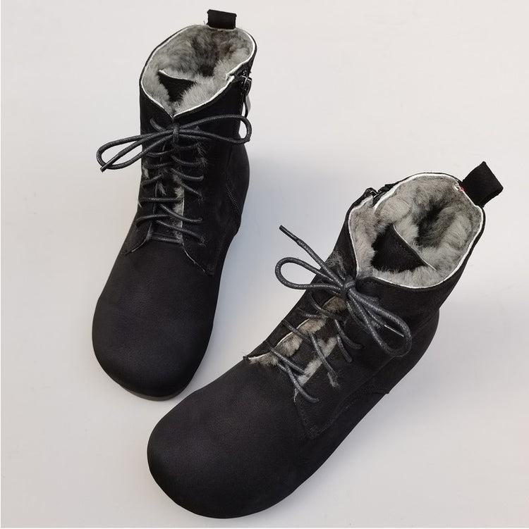 Women's High-Top Winter Boots – Vintage Handmade Cowhide Warm & Comfortable