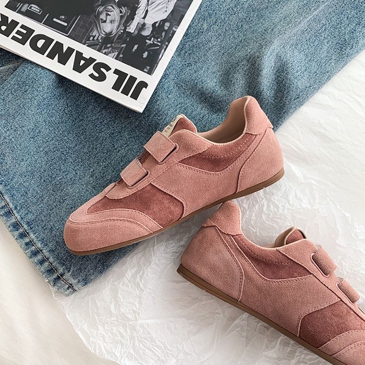 Women's Retro Cow Suede Casual Velcro German Army Trainers