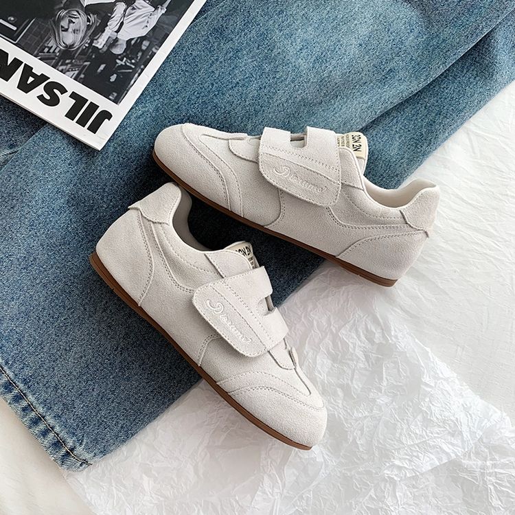 Women's Retro Cow Suede Casual Velcro German Army Trainers