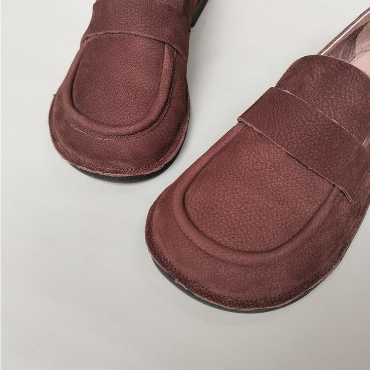 Women's Casual & Comfortable Handmade Wide-Toe Box Slip-On Loafers