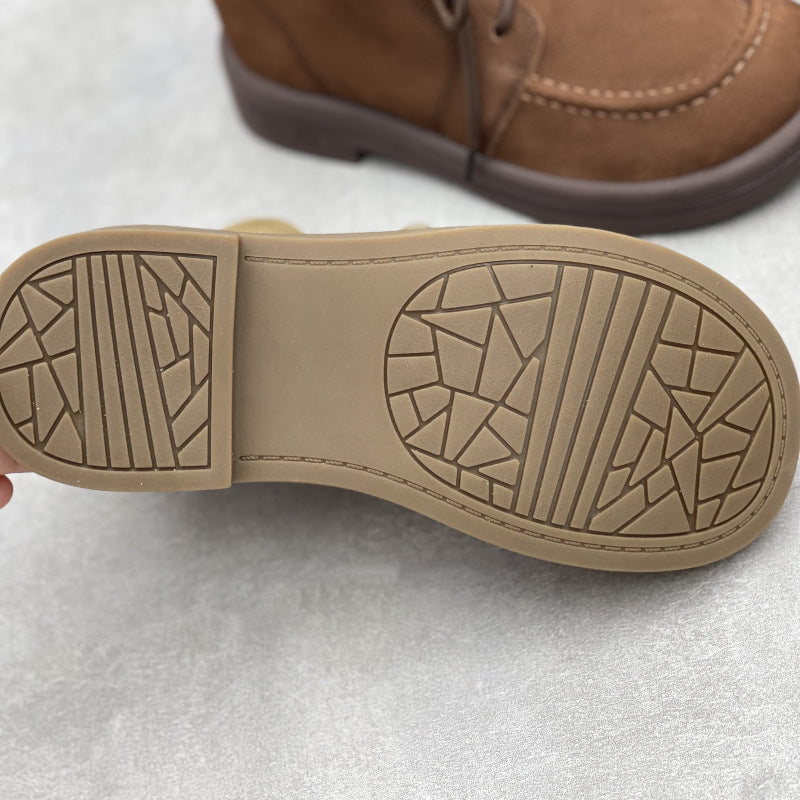 Comfy Vintage Zip Ankle Boots for Women – Lace Up Soft Leather Style