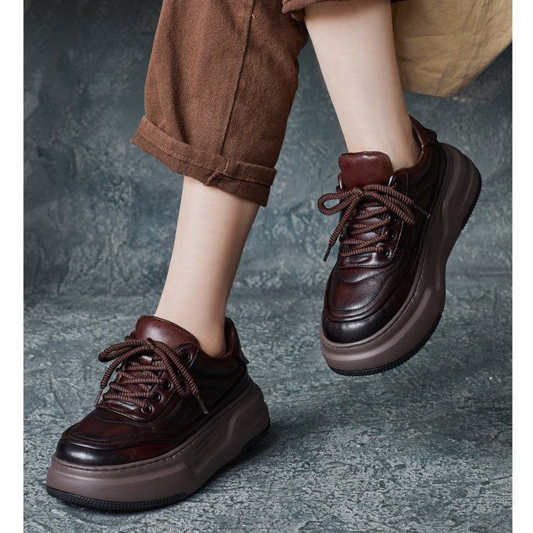 Women's Lace-Up Platform Casual Shoes