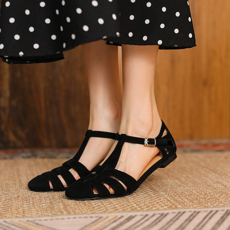 Women's Leather Fisherman Sandals – Round Toe Flat Stylish Summer Shoes