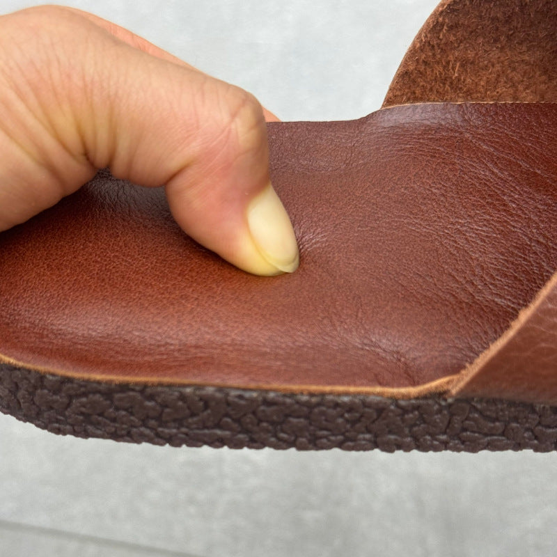 Women's All-Leather Mules - Breathable Summer Zen Flats