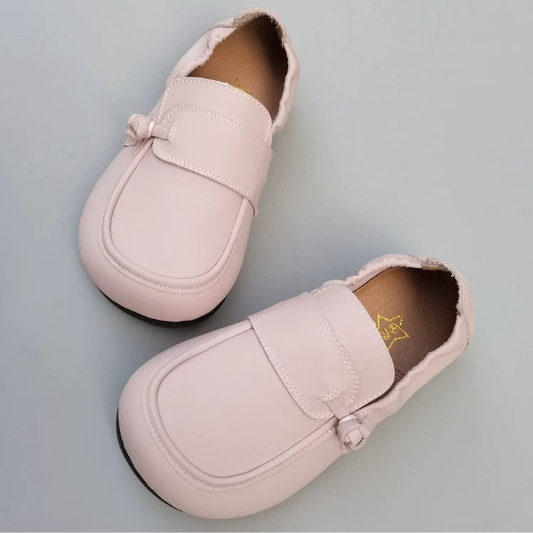 Women's Wide Toe Box Genuine Leather Loafers Soft Flat Slip On Comfort Shoes