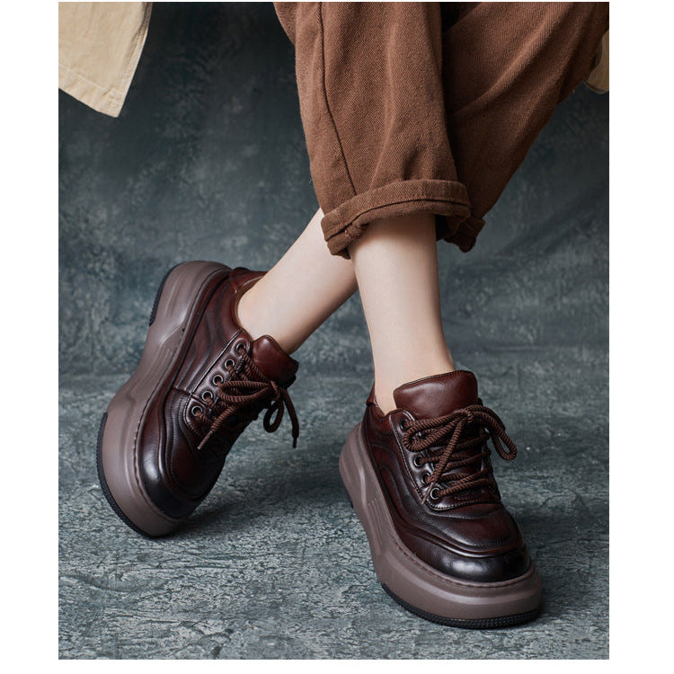 Women's Lace-Up Platform Casual Shoes