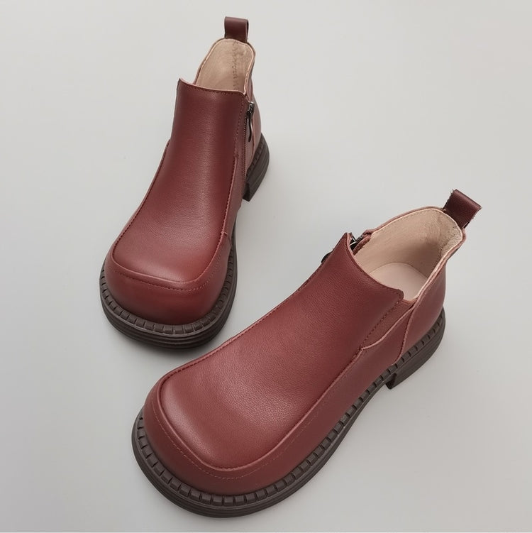 Women's British-Style Wide Toe Derby Boot – Soft Rubber Sole, Comfortable Fit