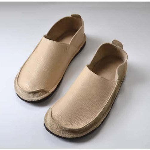 Women's Handmade Genuine Leather Minimalist Soft Walking Flat Shoes