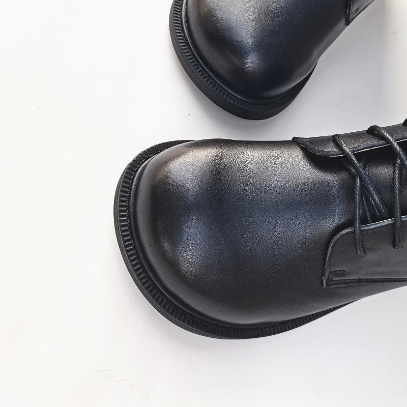 Women's Leather Shearling Ankle Boots – Wide Toe Winter Warm Boots