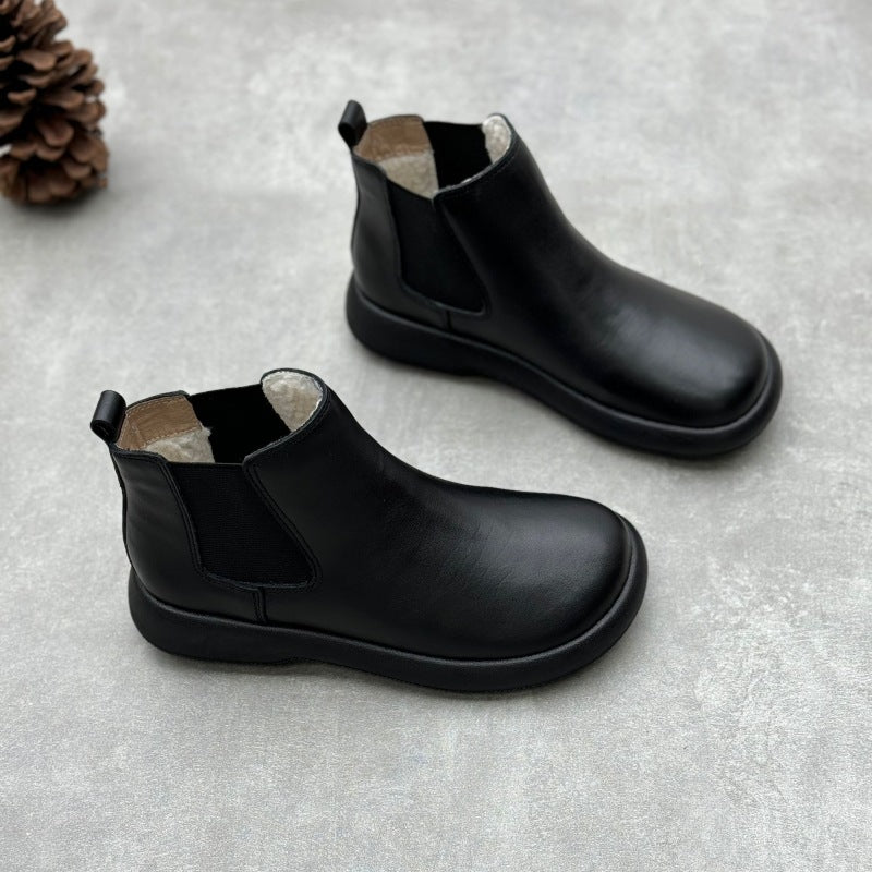 Genuine Leather Vintage Soft Leather Chelsea Style Women's Ankle Boots