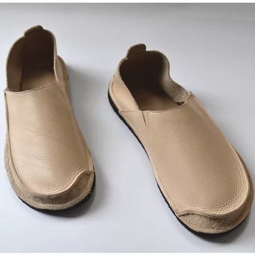 Women's Handmade Genuine Leather Minimalist Soft Walking Flat Shoes