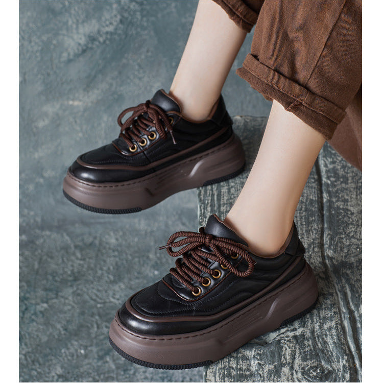 Women's Lace-Up Platform Casual Shoes